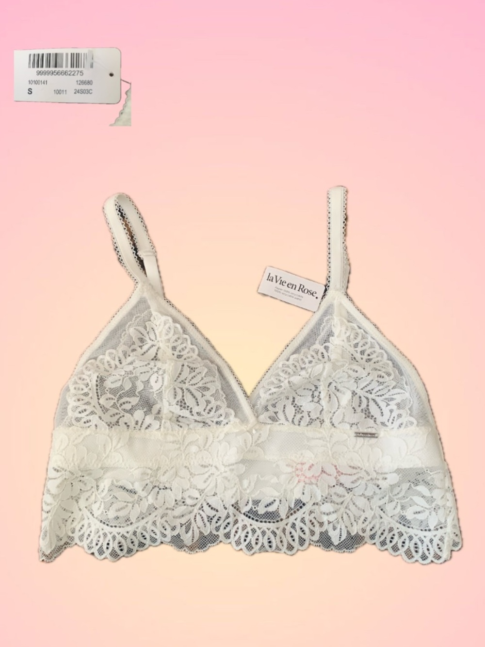 La Vie En Rose White Bralette